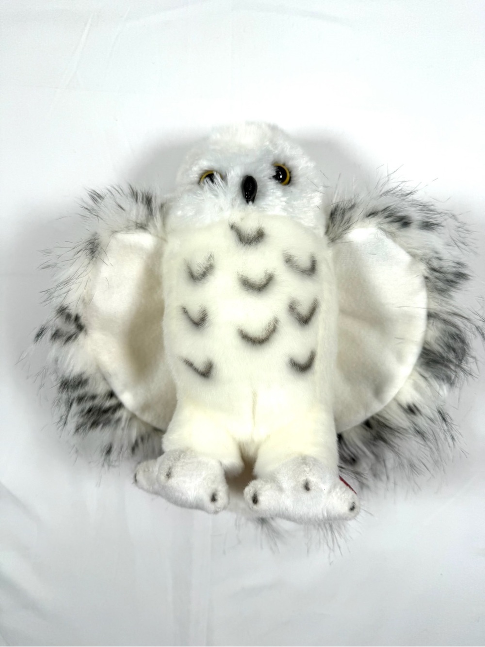 DOUGLAS Snowy Owl Plush White Gray Spotted Stuffed Animal 8” Soft Realistic Bird